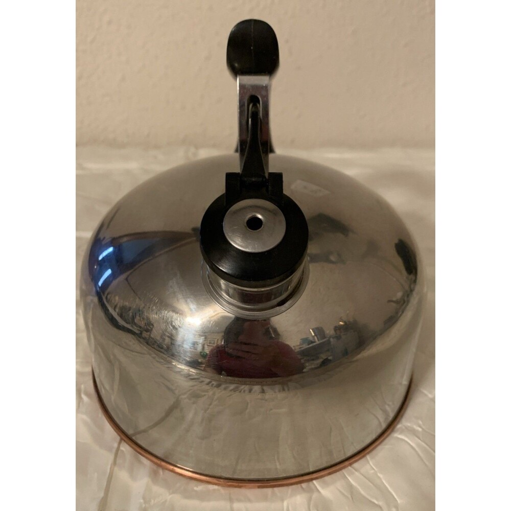 Vintage Paul Revere Copper Bottom Whistling Tea pot Kettle - Picture 4 of 7